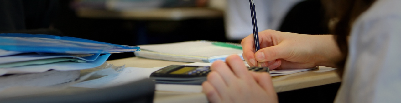 Student taking a test