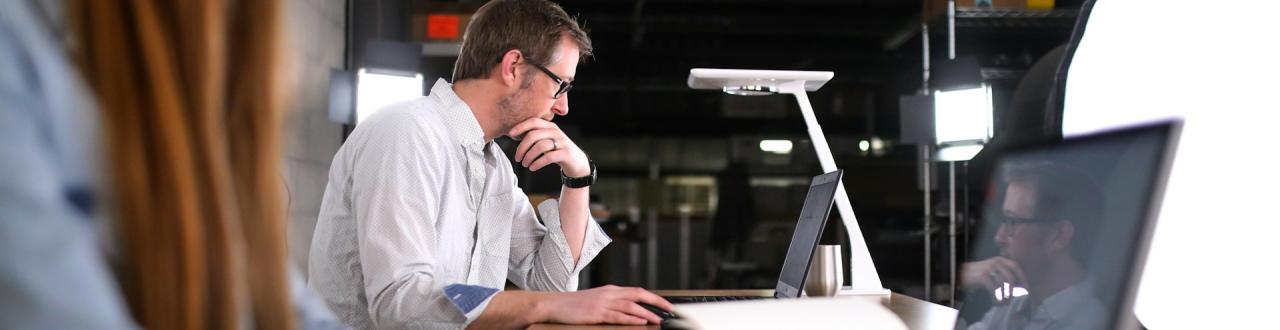 Business man working at a desk