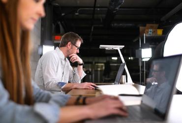 Business man working at a desk