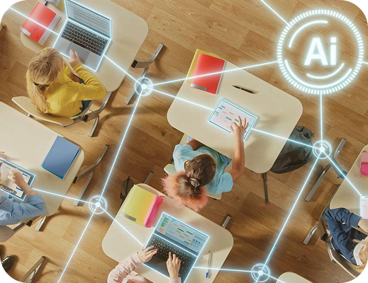 Image of a classroom using AI